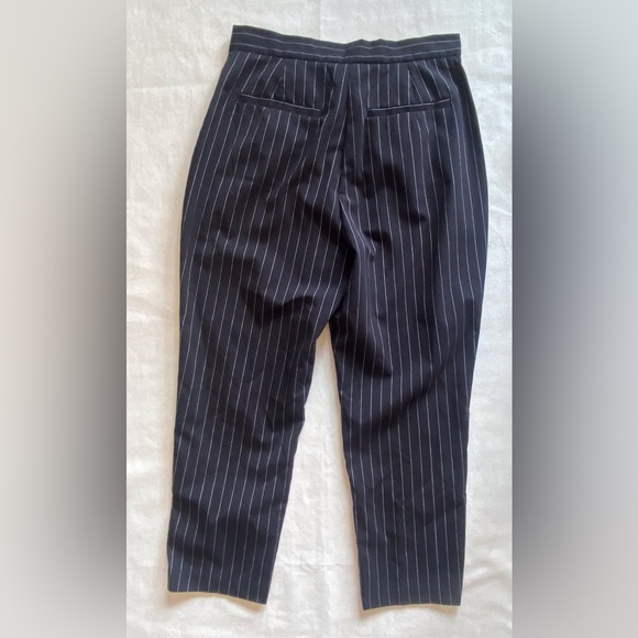 June and Hudson Button Front Black and White Pinstripe Pants - Picture 4 of 4